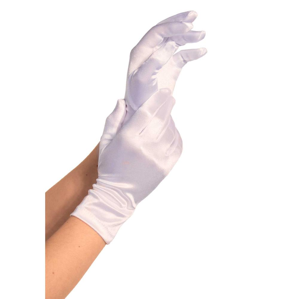 Leg Avenue - Wrist Length Satin Costume Gloves - White